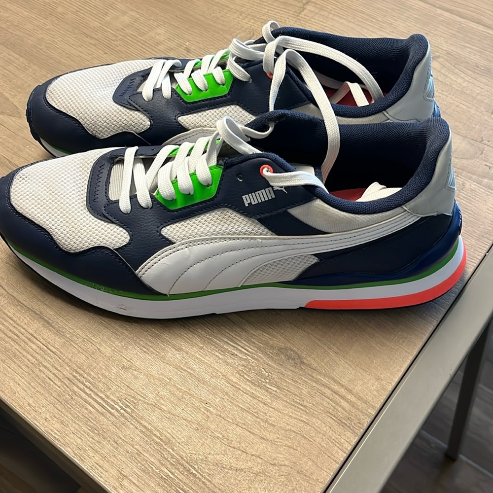 Puma R78 Future Mens 10 Blue Orange Green.  Like new!
